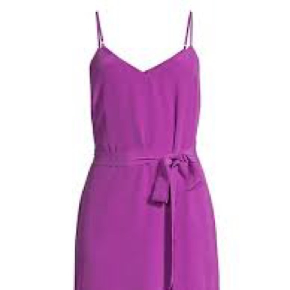Richard Nicholl Purple Silk TieWaist Dress Tank 10